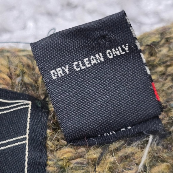 American Eagle Mens L Wool Argyle Sweater Green Brown V Neck Hand Knit Vintage - Picture 4 of 11